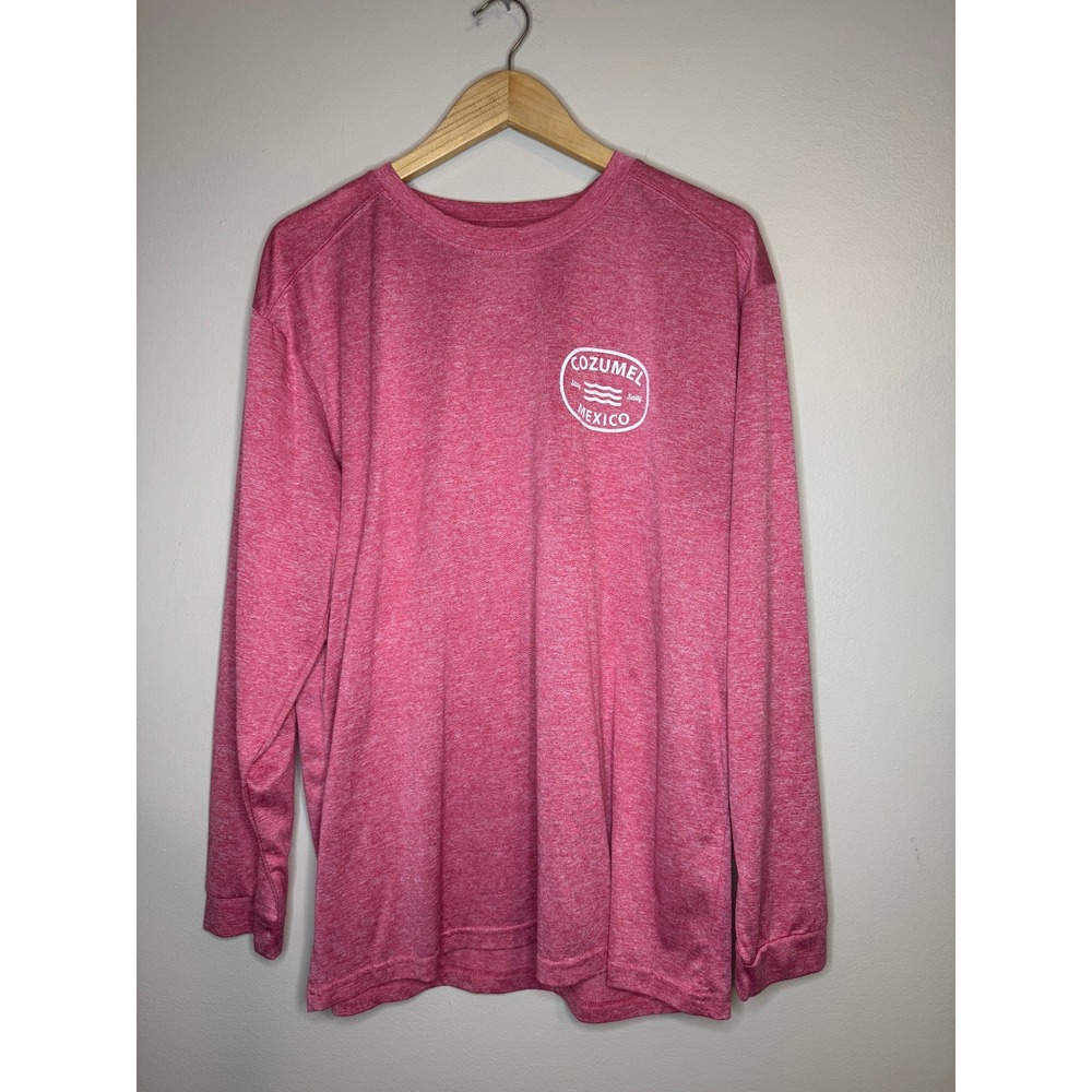 Surfmentality Cozumel Mexico Long Sleeve Shirt Mens Large Pink Heather RS-2902H